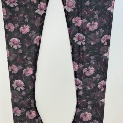 Uye Surana Women's XL/2X Floral Fantasy Printed Stay Up Stockings 8-9333F